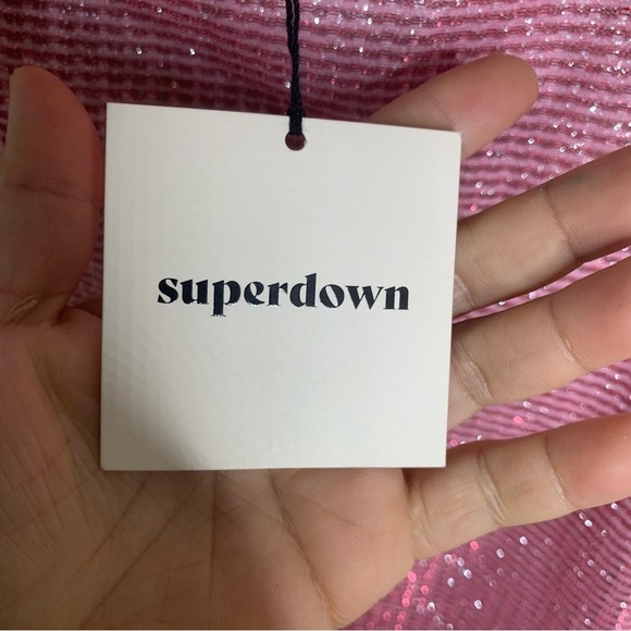 Superdown Revolve Tiffany sparkle one shoulder pink dress size medium party - Picture 4 of 7